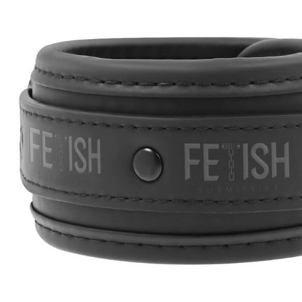 FETISH SUBMISSIVE - VEGAN LEATHER ANKLE CUFFS WITH NOPRENE LINING 3